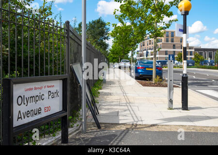 Olympic Park Avenue, Stratford, London UK Stockfoto