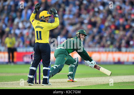 In Nottinghamshire Brendan Taylor Fledermäuse während der NatWest T20 Blast Finale Tag bei Edgbaston, Birmingham. Stockfoto