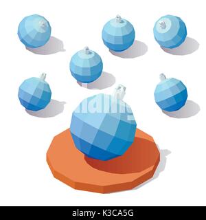 Weihnachten Spielzeug blaue Kugel Stock Vektor