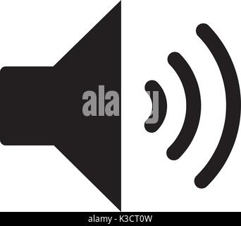 Schwarz audio Lautsprecher VOLUME oder die Lautstärke der Musik auf Line Art Symbol auf weißem backgeound für Anwendungen und Webseiten, die isoliert. Vector Illustration EPS 10. Stock Vektor