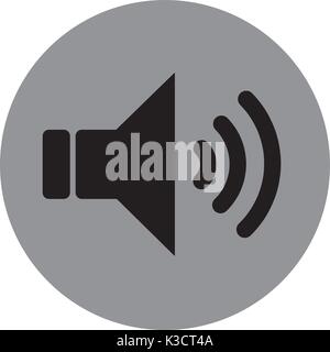 Schwarz audio Lautsprecher VOLUME oder die Lautstärke der Musik auf Line Art Symbol auf weißem backgeound für Anwendungen und Webseiten, die isoliert. Vector Illustration EPS 10. Stock Vektor
