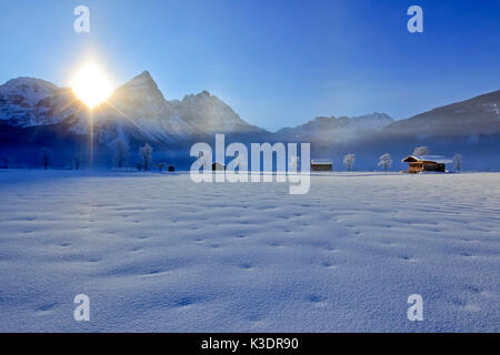 Österreich, Tirol, Ehrwalder Becken, Ehrwalder Sonnenspitze, 2412 m, Mieminger Gebirge, Stockfoto