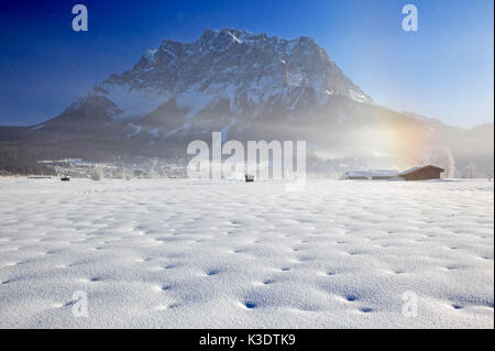 Österreich, Tirol, Ehrwalder Becken (Becken), Zugspitze (Berg), Zugspitz massiv, Stockfoto