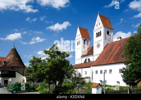 Welfen Kathedrale, Steingaden, Münster St. Johannes Baptist, Deutschland, Oberbayern, Stockfoto