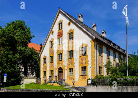 Oberammergau, Lüftlmalerei im alten Forstamt, Bayern, Oberbayern, Deutschland, Stockfoto