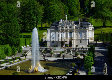 Schloss Linderhof (Schloss), Bayern, Oberbayern, Deutschland, Stockfoto