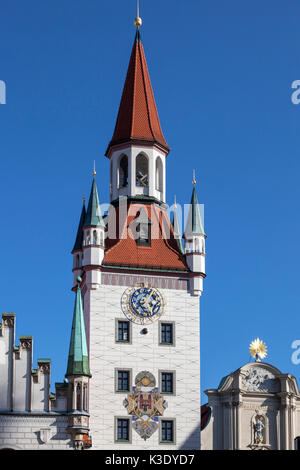 Östlichen Seite Altes Rathaus im Stadtzentrum München, Oberbayern, Bayern, Deutschland, Stockfoto