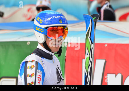 Skifahren, Skirennen, Ski-Weltcup, Skirennläufer, Andre Myhrer, SWE, Stockfoto