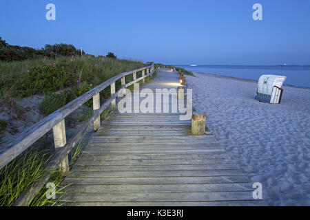 Promenade am Strand Pelzerhaken, Neustadt in Holstein, Ostsee, Ostholstein, Schleswig-Holstein, Deutschland, Stockfoto