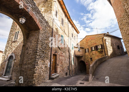 Panicale, eines der schönsten Dörfer in Italien. Stockfoto