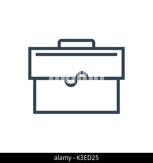 Vector Illustration, Strichzeichnung Aktenkoffer web Symbol auf weißem Hintergrund Stock Vektor