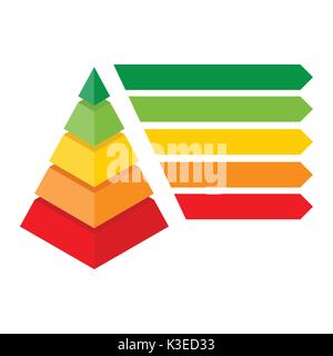 Vector Illustration Infografik oder Web-Design-Vorlage.  Isometrische Pyramidendiagramm Diagramm. Nützlich für Präsentationen und Werbung. Stock Vektor