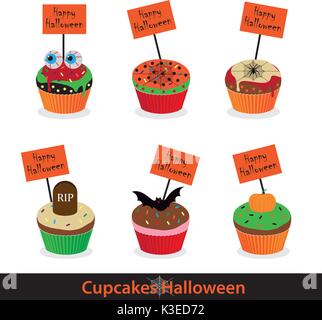Cupcakes Halloween Stock Vektor