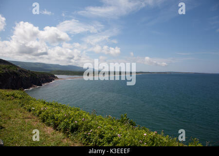 Ein Blick auf den Atlantik von der Cabot Trail in Cape Breton Stockfoto