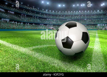 Fußball-Stadion, Fußball, Ecke, Grand Stand, Stockfoto