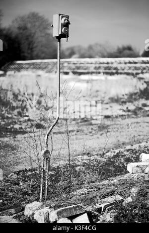 Rundown Kidby Baumschulen, wenig Clacton, Essex, in einem Zustand des Niedergangs, die Entwicklung in einer Wohnsiedlung. Stockfoto