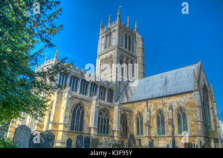 HDR-Bild von St Marys Kirche in Melton Mowbray Leicestershire, Großbritannien Stockfoto