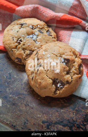 Gesalzene Chocolate Chip Cookies Stockfoto