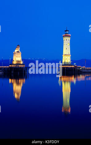 Hafeneinfahrt von Lindau, Bodensee Stockfoto