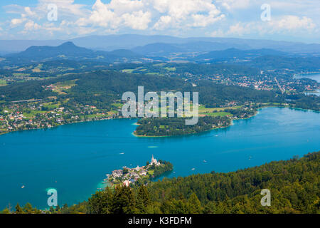 Blick auf den pyramidenkogel am Wörthersee, Kärnten, Österreich Stockfoto