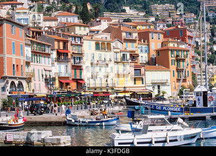 Hafen von Villefranche-Sur-Mer, Côte d'Azur, Frankreich Stockfoto