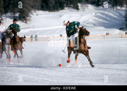 Polo auf Schnee in St. Moritz Stockfoto