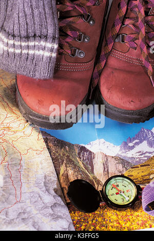 Ausrüstung zum Wandern Stockfoto