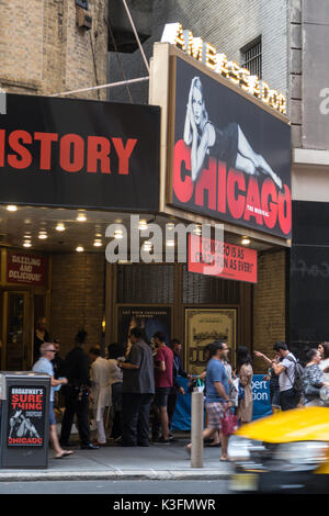 "Chicago" Ambassador Theatre Marquee, Times Square, New York City, USA Stockfoto