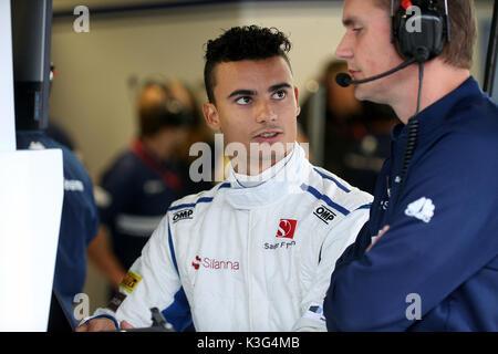 Monza, Italien. 2. September 2017. Pascal Wehrlein (GER, Sauber) während der Qualifikation für den Formel-1-Grand-Prix von Italien Autodromo Nazionale Monza am 2. September 2017 in Monza, Italien. (Foto von Hasan Bratic/Pixathlon/phcimages.com) Stockfoto