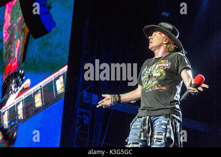 Vancouver, Kanada. 1. Sep 2017. American Rock Band Guns N' Roses während ihrer "Nicht in diesem Leben"-Tour im BC Place Stadium in Vancouver, BC, Kanada. Credit: Jamie Taylor/Alamy Leben Nachrichten. Stockfoto