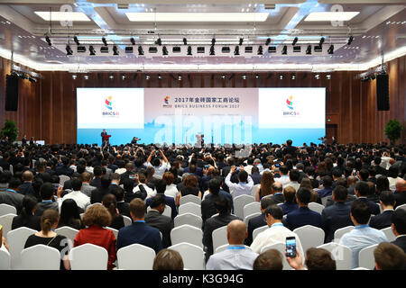 Xiamen, China Fujian Provinz. 3. Sep 2017. Die BRICS-Business Forum öffnet in Xiamen, im Südosten der chinesischen Provinz Fujian, Sept. 3, 2017. Credit: Xie Huanchi/Xinhua/Alamy leben Nachrichten Stockfoto