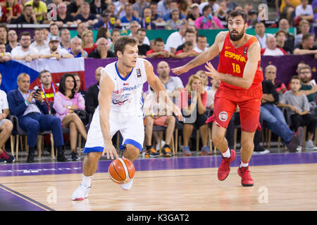 Cluj Napoca, Rumänien. 02 Sep, 2017. Jaromir Bohalcik #17 (CZE) während der FIBA Europbasket 2017 - Gruppe C, Spiel zwischen (Spiel bei Polivalent Hall, Cluj Napoca, Rumänien, 1. September 2017). Credit: Cronos/Alamy leben Nachrichten Stockfoto