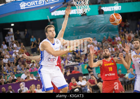 Cluj Napoca, Rumänien. 02 Sep, 2017. Jaromir Bohalcik #17 (CZE) während der FIBA Europbasket 2017 - Gruppe C, Spiel zwischen (Spiel bei Polivalent Hall, Cluj Napoca, Rumänien, 1. September 2017). Credit: Cronos/Alamy leben Nachrichten Stockfoto