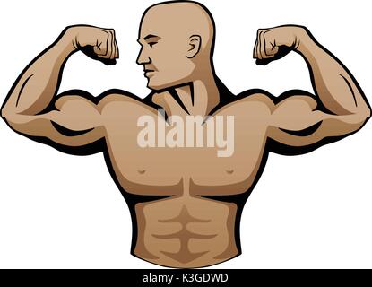Männliche Body Builder Abbildung Stock Vektor