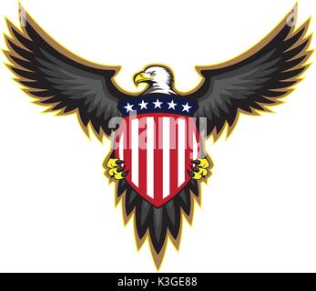 Patriotische American Eagle, Flügel, und Platte Stock Vektor