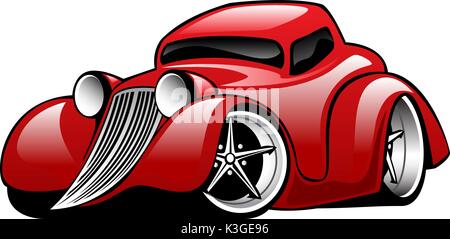 Classic Muscle Car Hot Rod Cartoon Illustration Stock Vektor