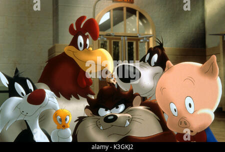 SPACE JAM SYLVESTER, TWEEDY BIRD, FOGHORN LEGHORN, Tasmanische Teufel, [?] CHARLES DER HUND, PORKY PIG Stockfoto