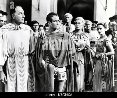 JULIUS CAESAR LOUIS CALHERN wie Julius Caesar, Marlon Brando als Marc Antony, ALAN NAPIER, wie Cicero, GREER GARSON als Calpurnia, Deborah Kerr als Portia Stockfoto