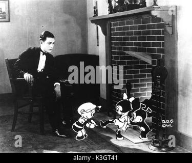 Animator Walter Lantz mit seinen Kreationen DINKY DOODLE und seinem Hund WEAKHEART in Cinderella Stockfoto