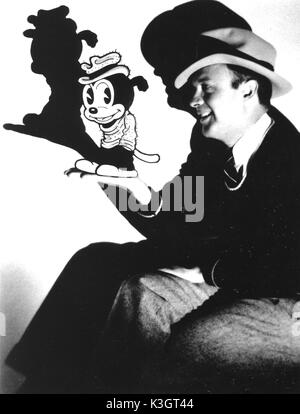 Animator Walter Lantz mit seiner Schöpfung WEAKHEART Stockfoto