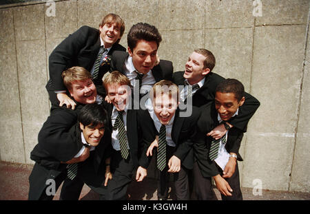 Die HISTORY BOYS Top L bis R: Andrew Knott als LOCKWOOD, Dominic Cooper als DAKIN, Russell Tovey als rudge Mitte L bis R: James corden wie TIMMS, Jamie Parker als SCRIPPS, Samuel Barnett als POSNER, Samuel Anderson als CROWTHER vorne Sacha Dhawan als AKHTAR Datum: 2006 Stockfoto