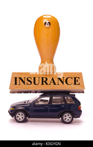 Fahrzeug Versicherung als Symbol der Marke und Modell Auto Stockfoto
