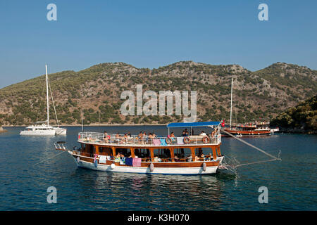 Die Türkei in der Provinz Mugla, Bodrum, Badewanne Boot von 12 Inseln Tour Stockfoto