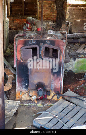 Rundown Kidby Baumschulen, wenig Clacton, Essex, in einem Zustand des Niedergangs, die Entwicklung in einer Wohnsiedlung. Stockfoto