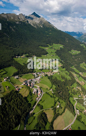 Ahornach, Luftbild, Ahrntal, großer Moosstock, Südtirol, Italien Stockfoto