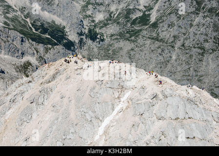 Alpspitze, Garmisch-Partenkirchen Alpspitz Gipfel, Luftbild, Deutschland, Bayern, Oberbayern, Bayerische Alpen, Zugspitze, Werdenfelser Land Region Stockfoto