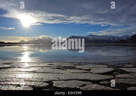 Island, Austurland, Osten Fjorde, Eastern Island, Blick auf den Hamarsfjördur Stockfoto