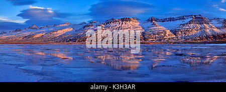 Island, Austurland, Osten Fjorde, Eastern Island, Fjord Landschaft nahe Breiddalsvik Stockfoto