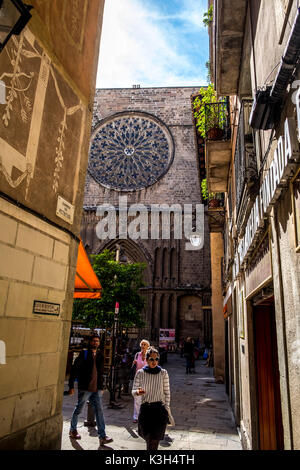 Kirche Santa Maria del Pi in gotischen Halbin, Barcelona, Katalonien, Spanien Stockfoto