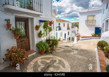 Spanien, Provinz Malaga, Frigliana Stadt, Stockfoto